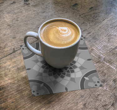 Coasters with intricate grey pattern - TenStickers