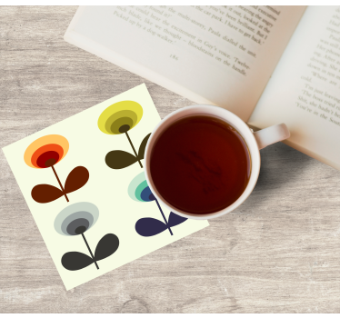 Coasters with layered floral designs - TenStickers