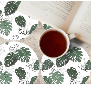 Coasters with leaf print design - TenStickers
