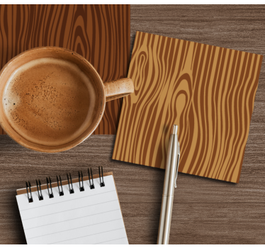 Coasters with natural wood grain design - TenStickers