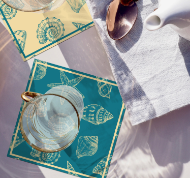 Coasters with shell motif design - TenStickers