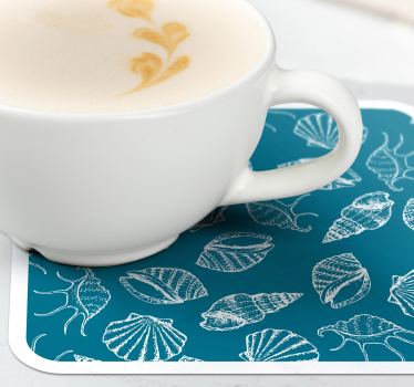 Coasters with shell patterns background - TenStickers
