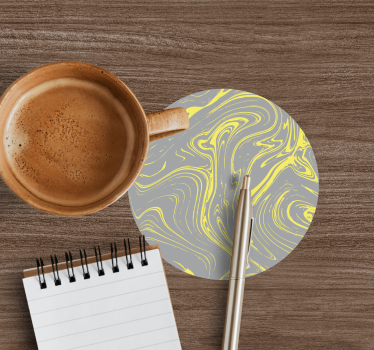 Coasters with swirling yellow patterns - TenStickers