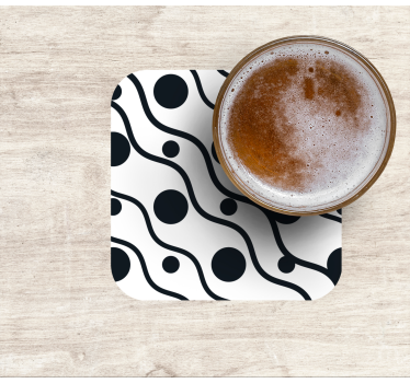 Coasters with wavy pattern and circles - TenStickers