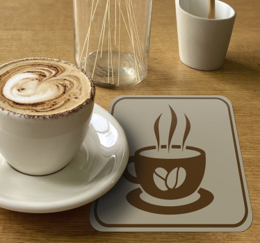 Coffee Cup with Beans retro coasters - TenStickers