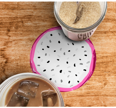 Colorful dragon fruit slice geek coasters - TenStickers