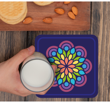 Colorful floral motif coasters - TenStickers