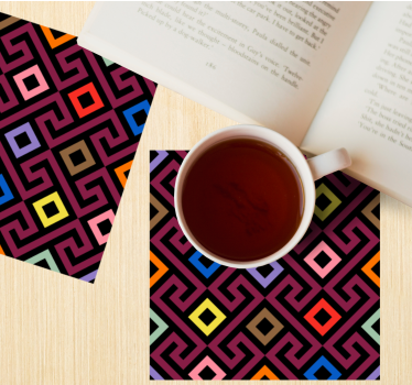 Colorful geometric pattern coasters - TenStickers