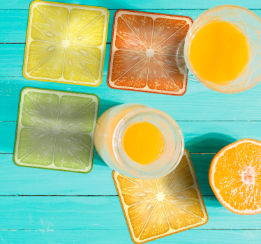 Colourful citrus texture coaster - TenStickers