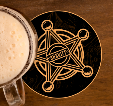 Cowboy star drink coaster - TenStickers