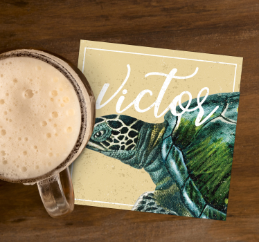 Custom Sea Turtle Personalised Beer Mats - TenStickers