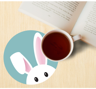 Cute bunny modern drink coaster - TenStickers
