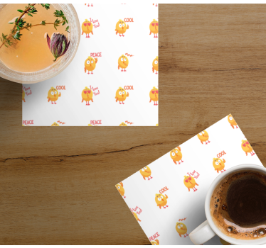Cute cartoon comic chicken  modern drink coaster - TenStickers