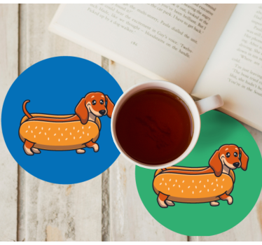 Dachshund Puppy modern drink coaster - TenStickers