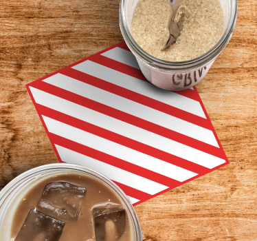Diagonal stripes design xmas coasters - TenStickers