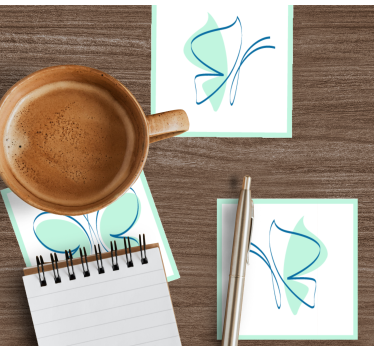 Elegant butterfly patterns coasters - TenStickers