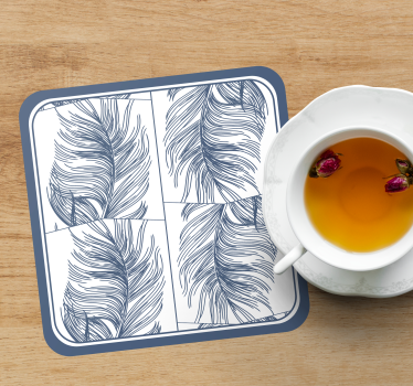 Elegant feather pattern coasters - TenStickers