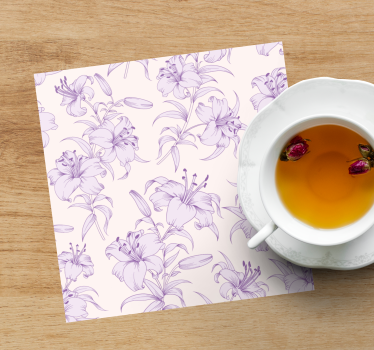 Elegant lily pattern coasters - TenStickers