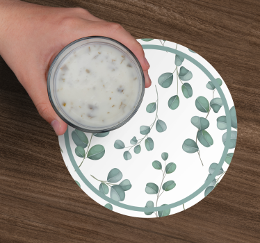 Eucalyptus leaf pattern coasters - TenStickers