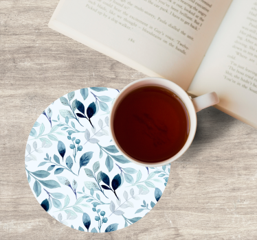 Floral leaf pattern coasters - TenStickers