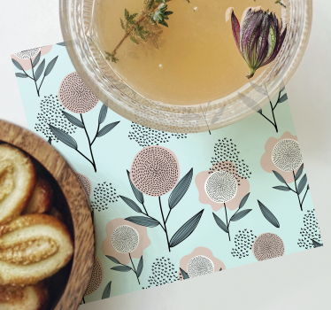 Floral pattern artistry coasters - TenStickers