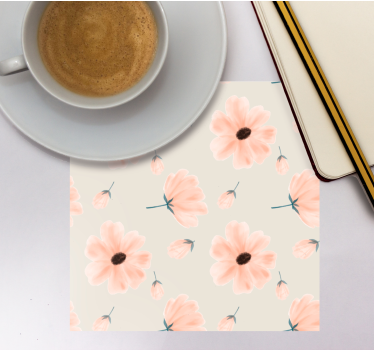 Floral pattern with soft petals coasters - TenStickers