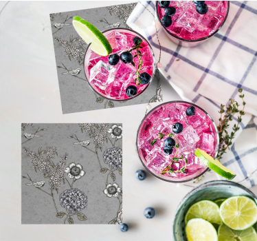 Floral textured background coasters - TenStickers