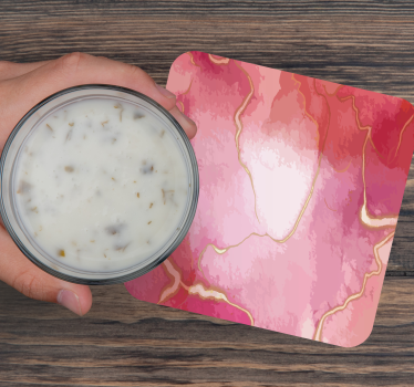 Flowing pink marble coasters - TenStickers