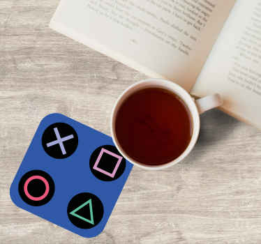 Funny colorful playstation pattern geeky coasters - TenStickers