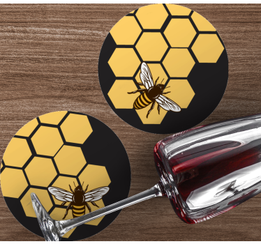 Geek coasters bee and honeycomb design - TenStickers
