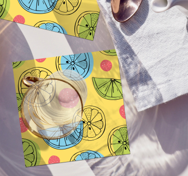 Geek coasters colorful citrus design - TenStickers