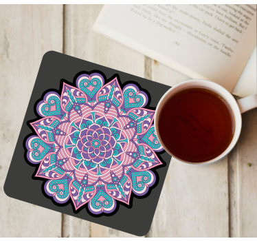 Geek coasters colorful heart mandala - TenStickers