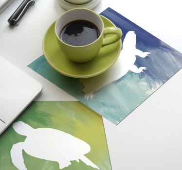 Geek coasters colorful turtle silhouettes - TenStickers