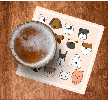 Geek coasters cute animal faces - TenStickers