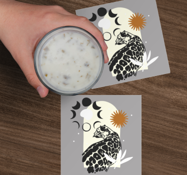 Geek coasters elegant leopard silhouette - TenStickers