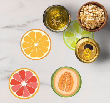 Geek coasters fruit slice coasters - TenStickers