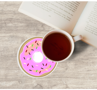 Geek coasters pink frosted dessert - TenStickers