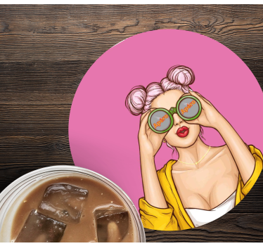 Geek coasters playful character with shades - TenStickers