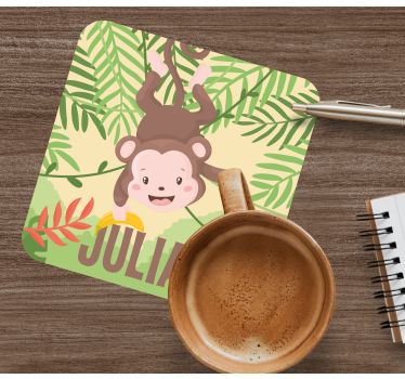 Geek coasters playful monkey design - TenStickers