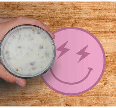 Geek coasters playful pink smiley emblem - TenStickers