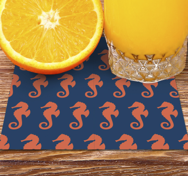 Geek coasters seahorse pattern design - TenStickers
