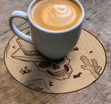 Geek coasters skull with cowboy hat - TenStickers