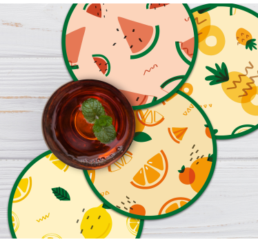 Geek coasters tropical fruit designs - TenStickers
