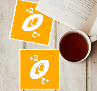 Geek coasters two interlinked shapes with numbers - TenStickers