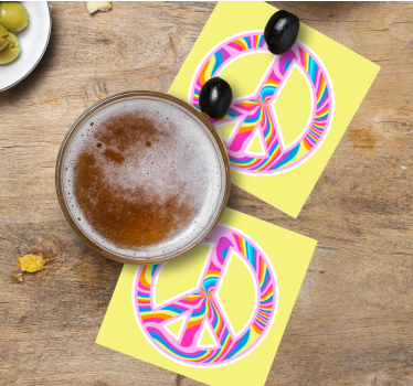 Geek coasters vibrant peace symbol - TenStickers