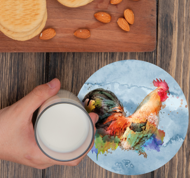 Geek coasters vibrant rooster artwork - TenStickers