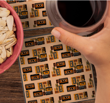 Geek coasters vintage cassette designs - TenStickers