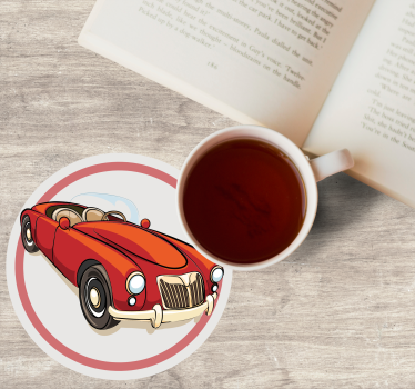 Geek coasters vintage red sports car - TenStickers