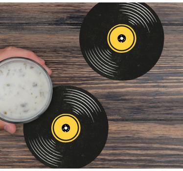 Geek coasters vinyl record art design - TenStickers