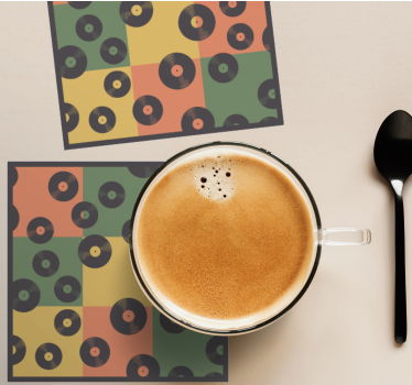 Geek coasters vinyl record design - TenStickers